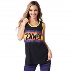 Zumba Mens Dancing at Dusk Tank Back to Black, XS